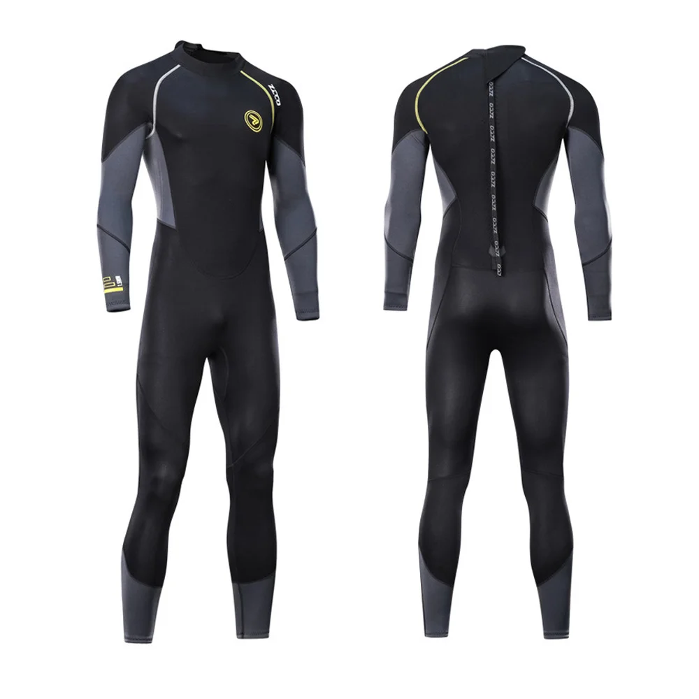 

Mens 3mm Neoprene Wetsuit One-piece Long Sleeve Diving Suit Back Zip Keep Warm Wet Suit for Snorkeling Surf Swimming