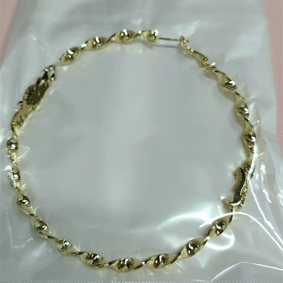 

40-90 мм модные витые серьги без названия простые Hopps для женщин женские большие серьги Золотой Серебряный цвет классические ювелирные издели...