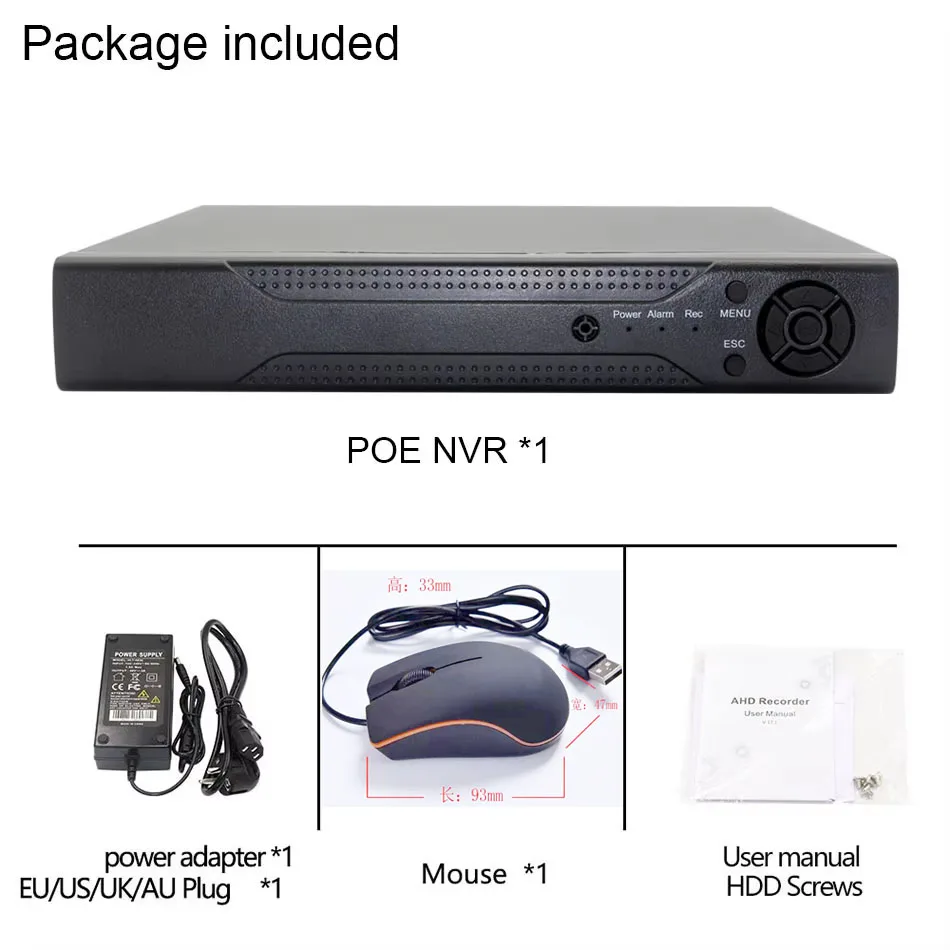 XMEYE POE NVR 4CH 10CH 4K 8MP 5MP 1080P для POE IP-камера видеонаблюдения Комплект системы H.265+ CCTV NVR Аудио-видео Запись ONVIF (art.: 3920cd4e9af85) - 3920cd4e9af85
