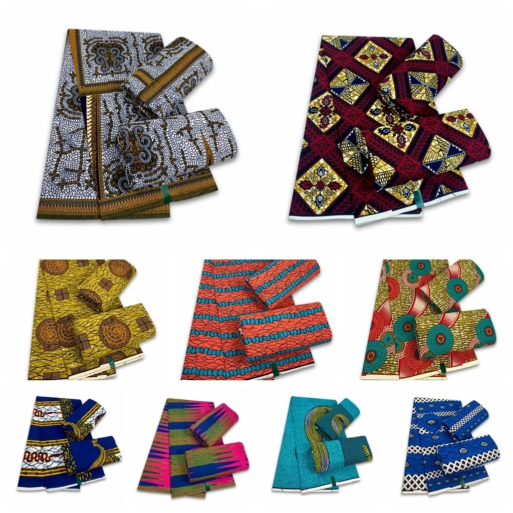 

New Guaranteed Veritable 100% Original Real Wax Ankara Fabric Pagne African Print Fabric For Wedding Dress Tissus Coton 6Yards