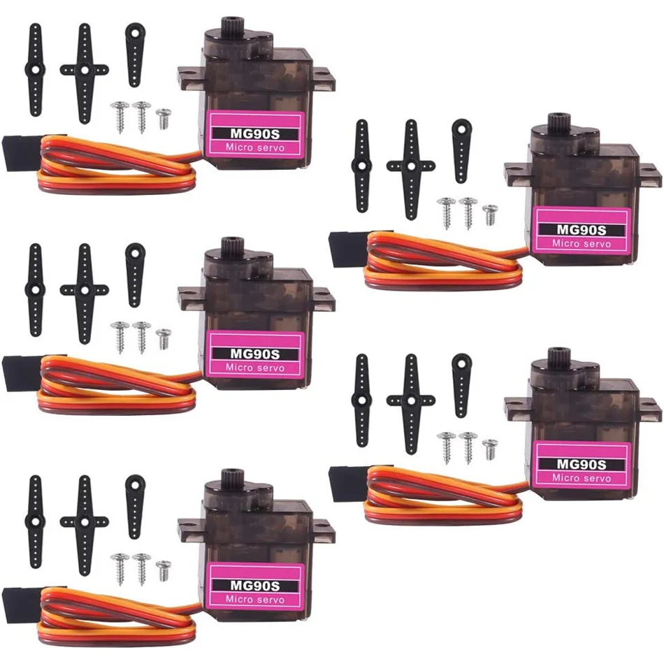 

5 шт. MG90S сервопривод 9G микро сервомотор металлический редукторный микро сервомотор 9G умный робот автомобиль Вертолет Самолет лодка для Arduino