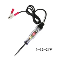 high quality auto 6v 12v 24v dc car truck voltage circuit tester car test voltmet long probe pen light bulb automobile maint