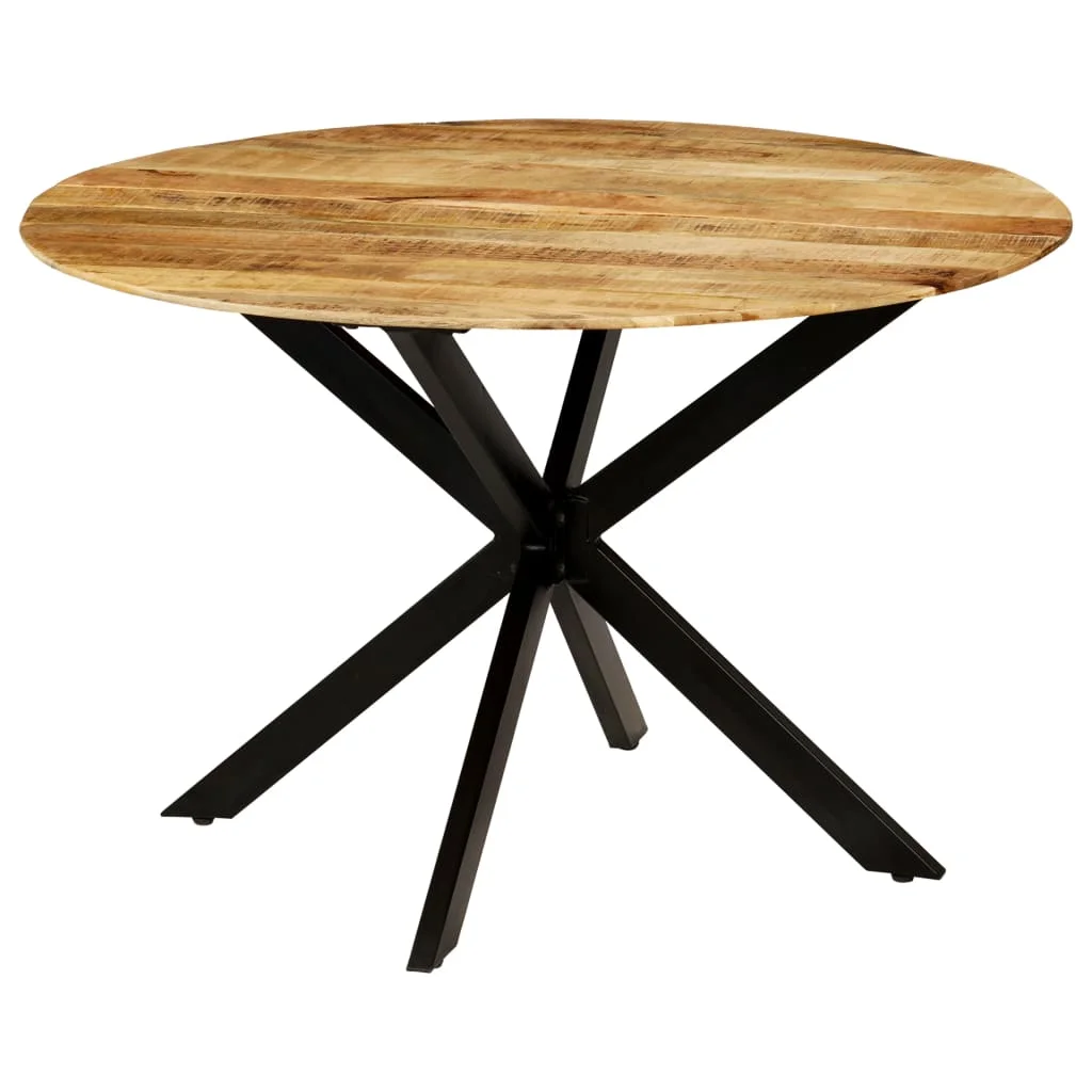 

Dining Table, Solid Rough Mange Wood and Steel Kitchen Table , Kitchen Furniture 120 x 77 cm (D x H)
