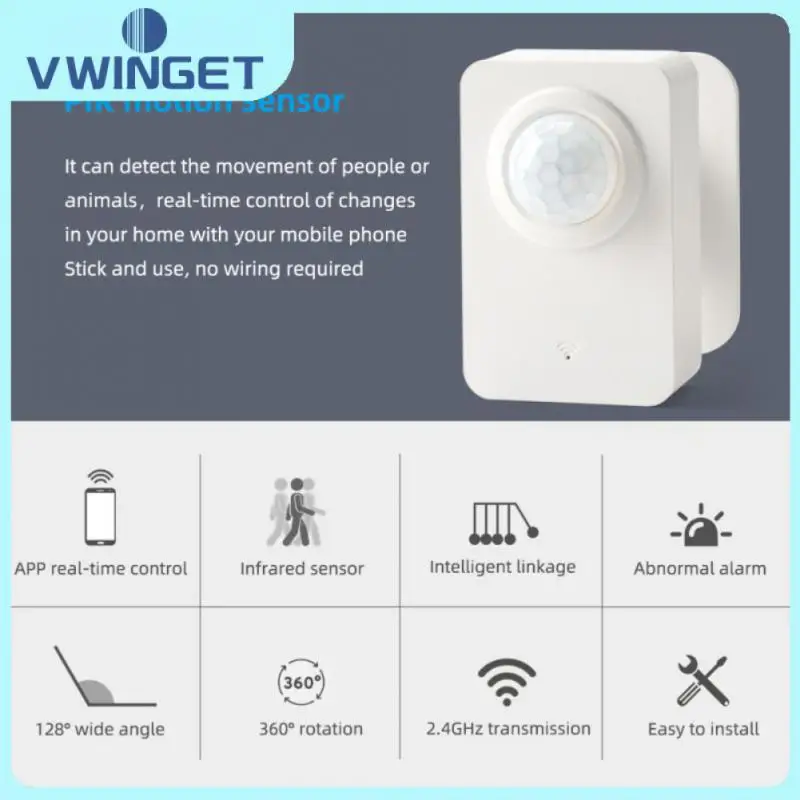

Смарт-датчик движения Tuya, инфракрасный детектор движения с Wi-Fi, работает от аккумулятора в режиме реального времени