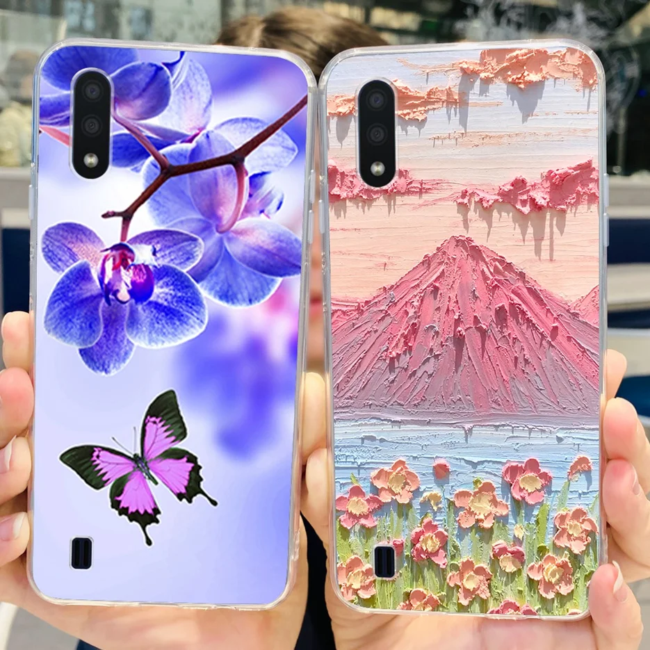 Чехол для Samsung Galaxy A01 Стильный чехол с рисунком мягкий силиконовый телефона M 01 M01