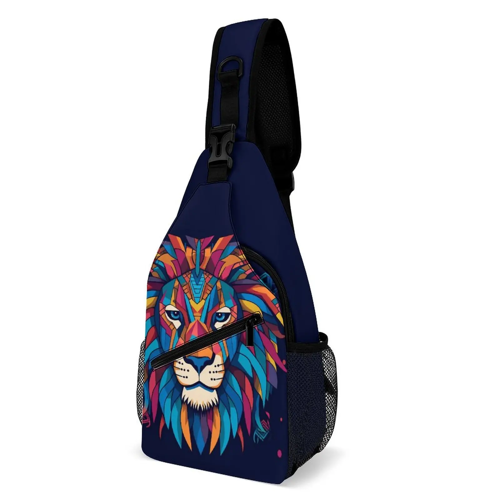 

Lion Chest Bags Male Simplified Forms Graffiti Camping Shoulder Bag Stylish Custom Crossbody Bag Business Outdoor Sling Bags