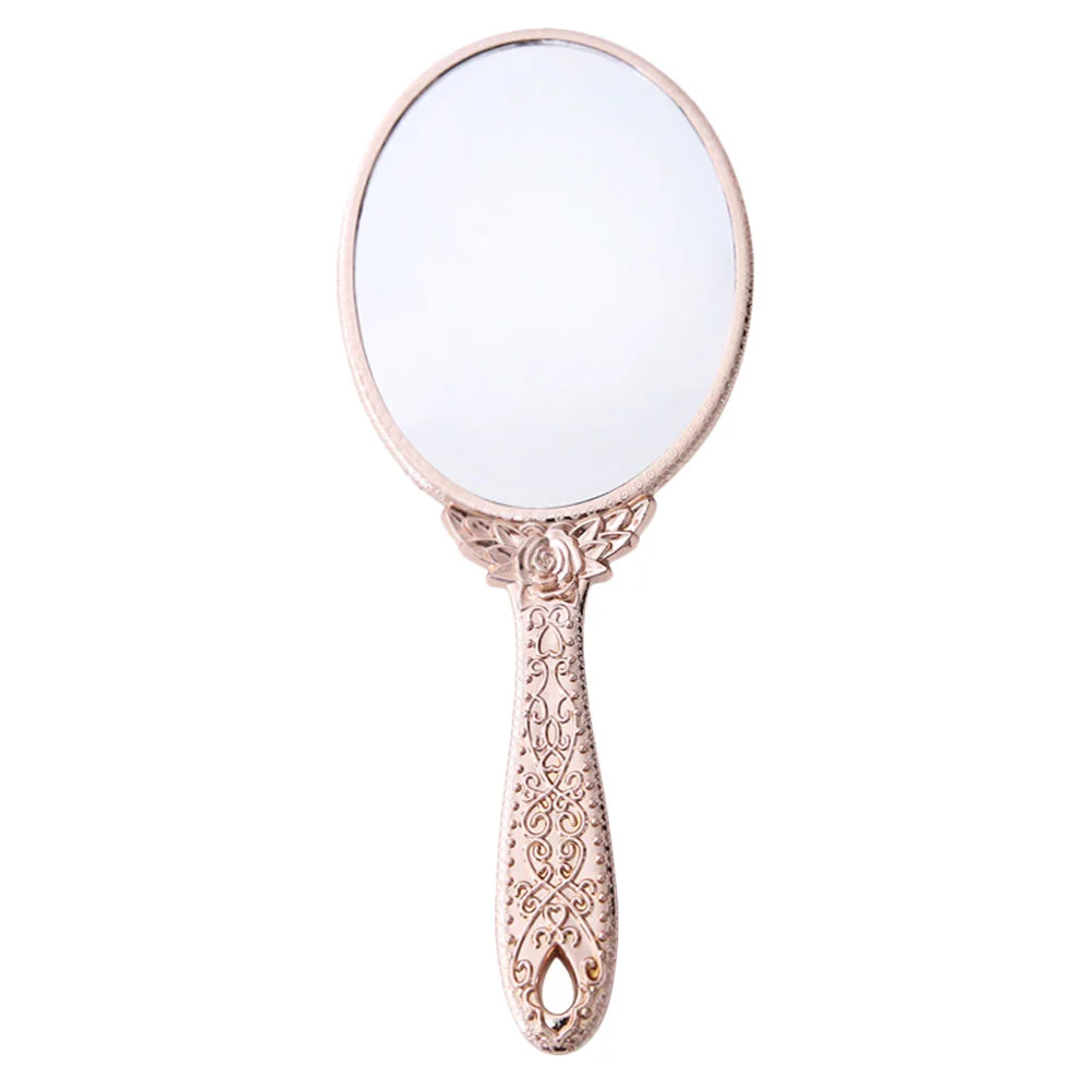 

Mirror Hand Handheld Vintage Makeup Handlevanitymirrors Heldoval Embossedtravel Decorative Retro Beauty Carved Compact Shape