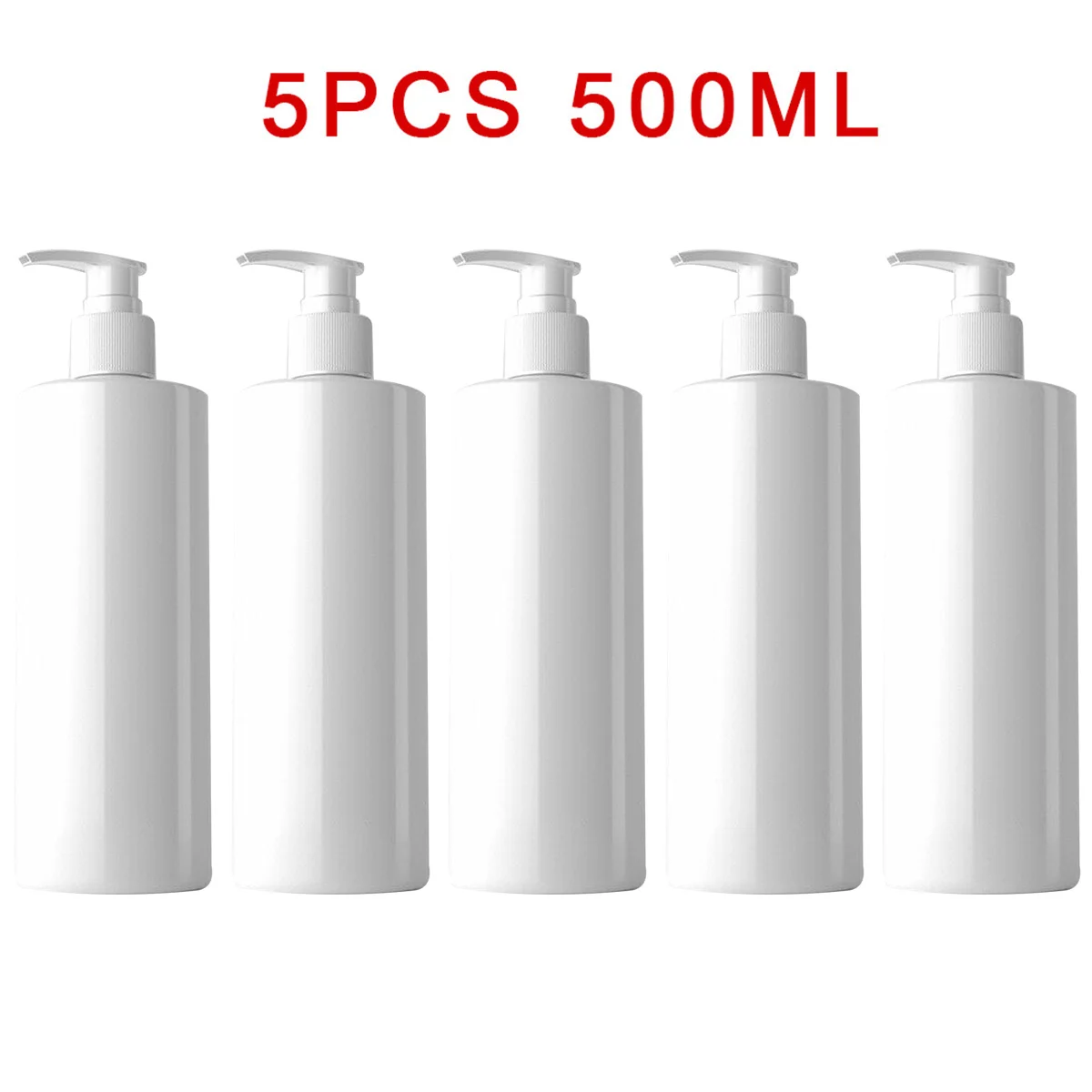 

5PCS 500ml PET Empty Refillable Shampoo Lotion Pump Bottle PET With Pump Dispensers For Hair Conditioner Bathroom Products