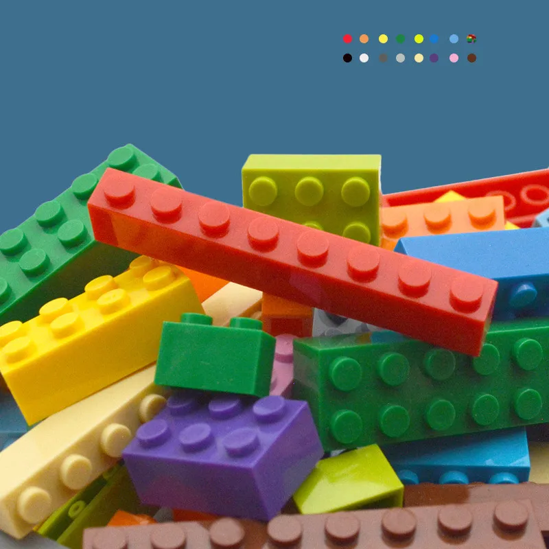 

100PCS DIY Building Blocks Bulk Parts 12 Sizes Thick Figures City Bricks Educational Creative Toys for Children Gifts Compatible