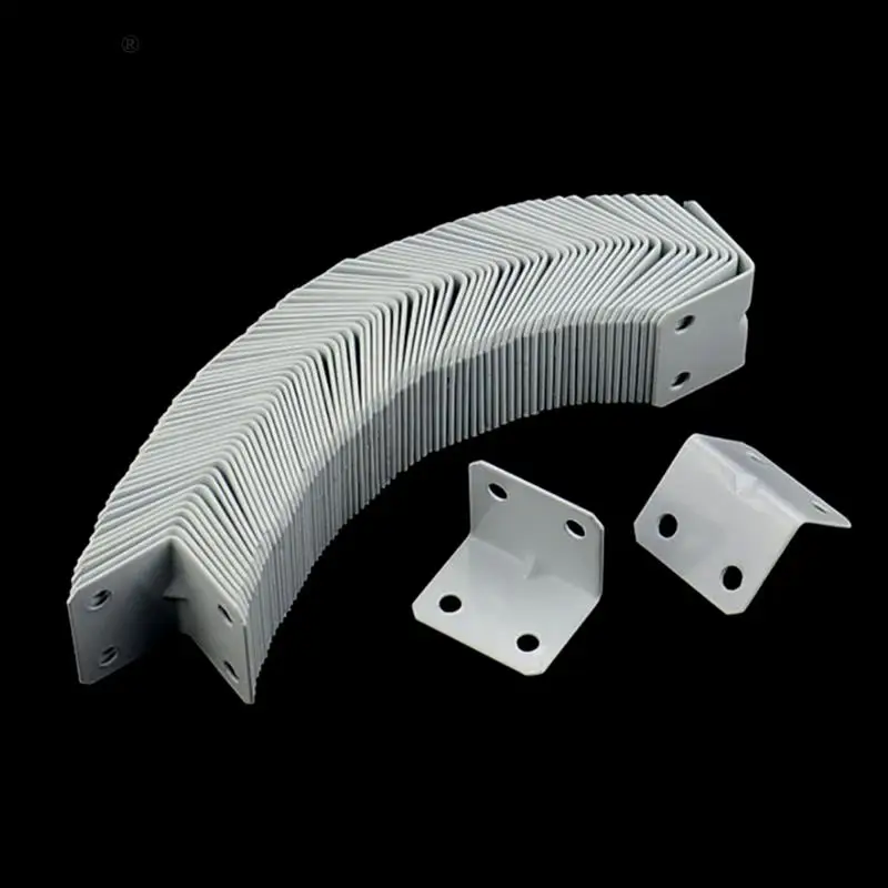

10Pcs 90 Degrees Corner Brackets Fittings Straight Brackets Furniture Repair Reinforce 4 mounting screw holes Steel