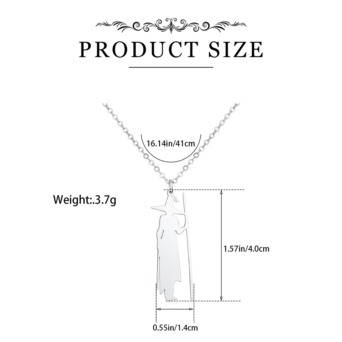 Женское водонепроницаемое ожерелье с ведьмой на Хэллоуин из нержавеющей стали