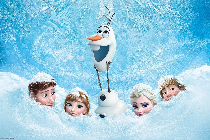Disney Ice Frozen Anna Elsa Princess Birthday Backgrounds Decors Vinyl Cloth Party Backdrops Baby Shower Supplies Kids Girls enlarge