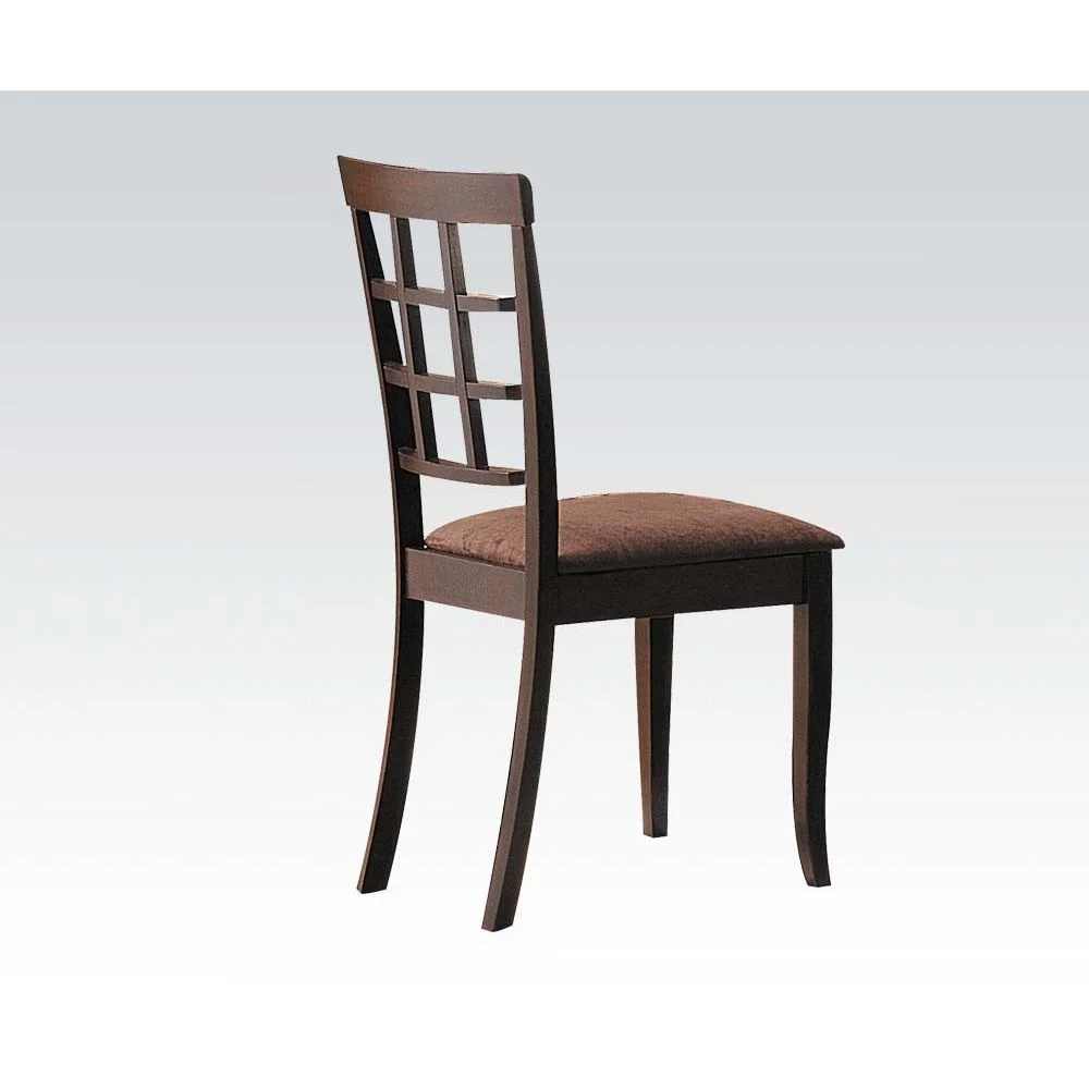 

Side Chair (Set-2) in Dark Brown Microfiber & Espresso 06851