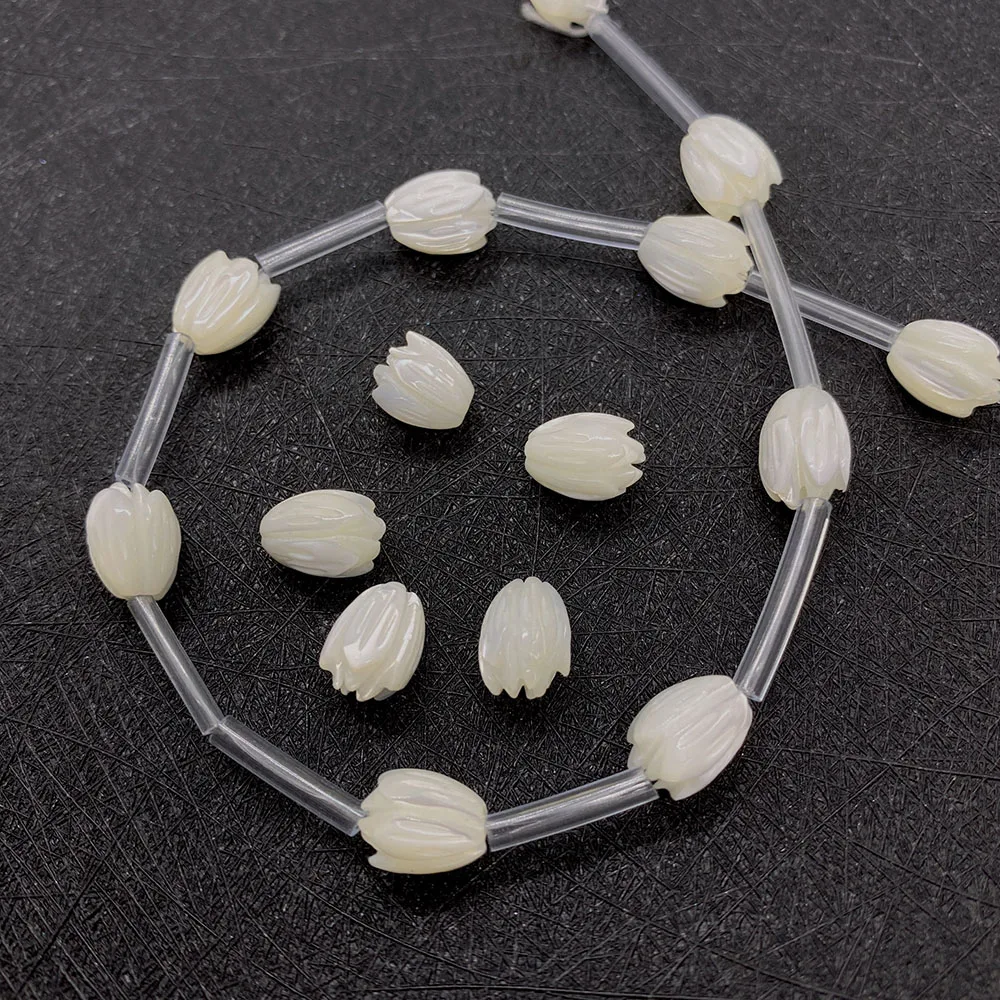 

Natural Seawater Shell Beads Fashion Jewelry Accessory DIY Earring Necklace Bracelets Tulips Roses Magnolia Flowers Beads Charms