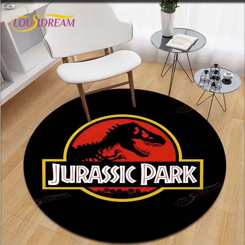 Jurassic Park Carpet Anime Goku Round Rug Ball Carpet for Living Room Kids Room Floor Mat Soft Kitchen Area Rug images - 6