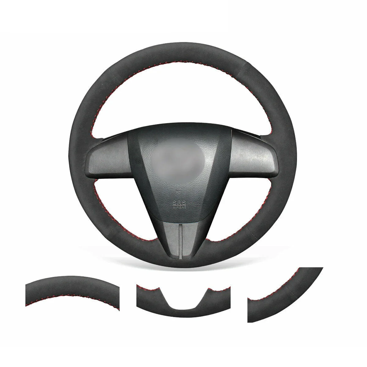 

DIY Custom Soft Black Suede Steering Wheel Cover For Mazda 3 2011-2013