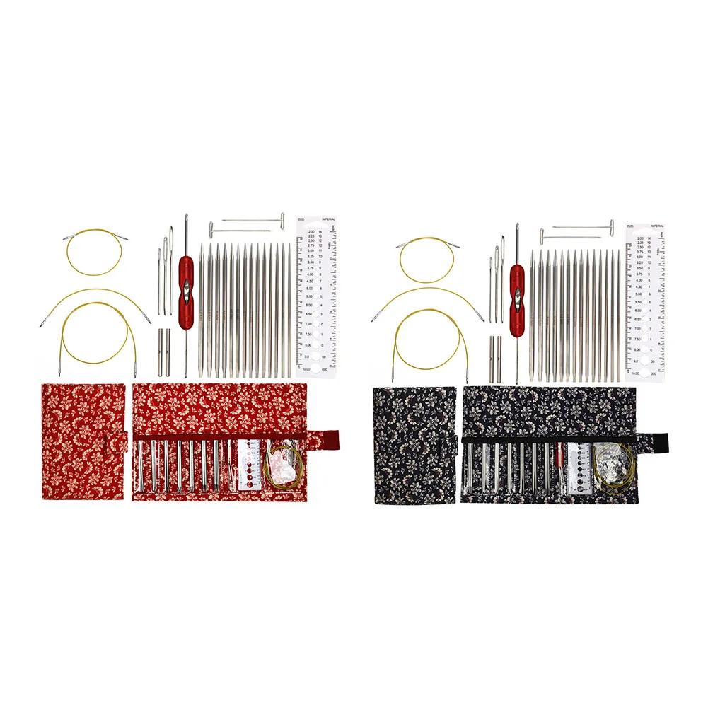 

Портативный набор спиц для вязания круговым кольцом, съемные спицы для вязания крючком, аксессуары для шерсти с сумкой для печати