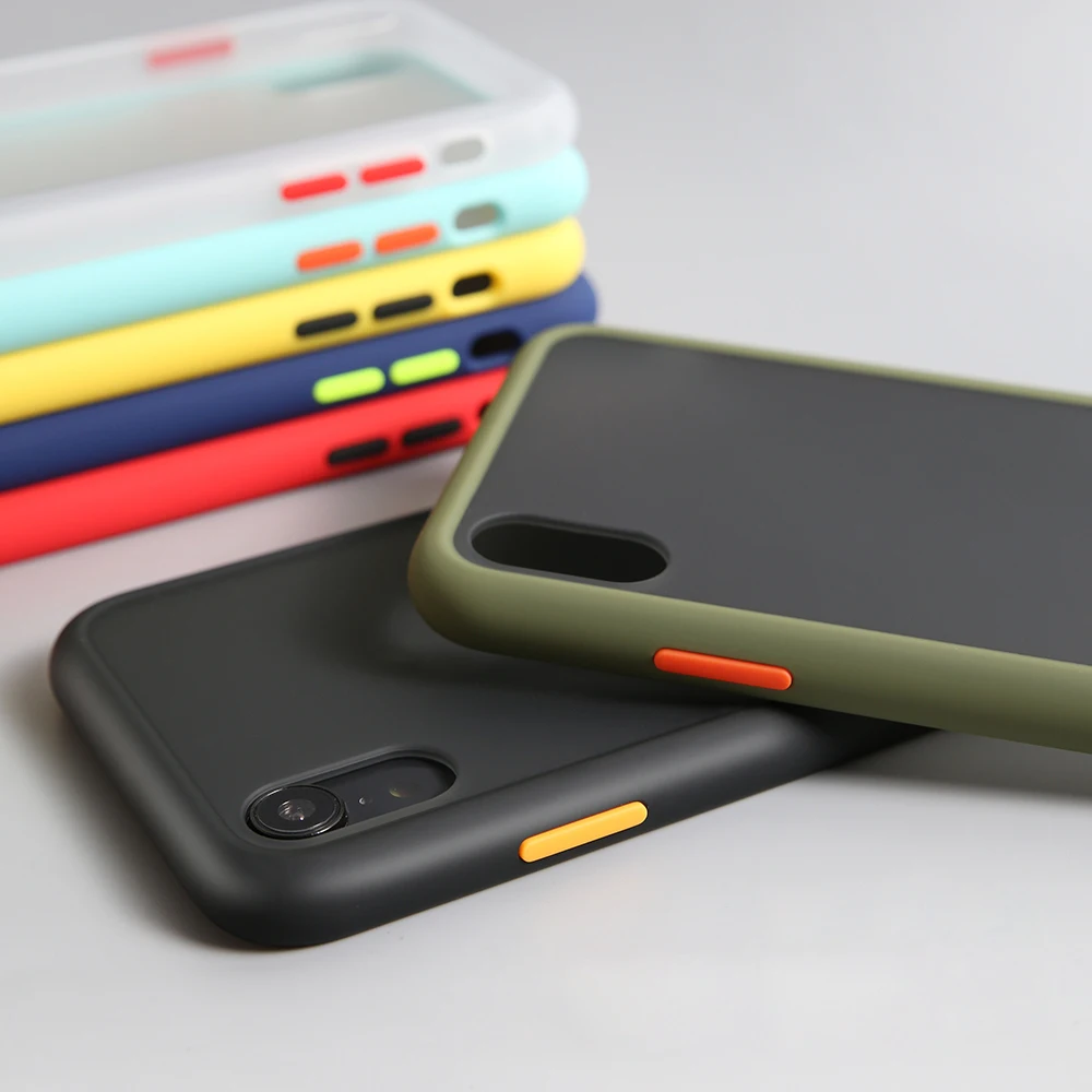 

Luxury Transparent Matte Color Frame phone case For iphone 6 6S 7 8 Plus X XS 11 12 13 MIni Pro MAX XR Hard Protective PC Cover