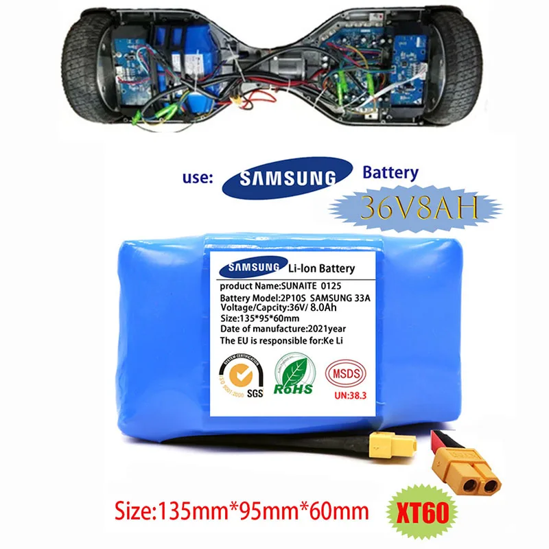 

Электрический самобалансирующийся скутер, Ховерборд, Одноколесный велосипед для аккумулятора 36 В, 8000 мАч, Ач, аккумуляторная батарея