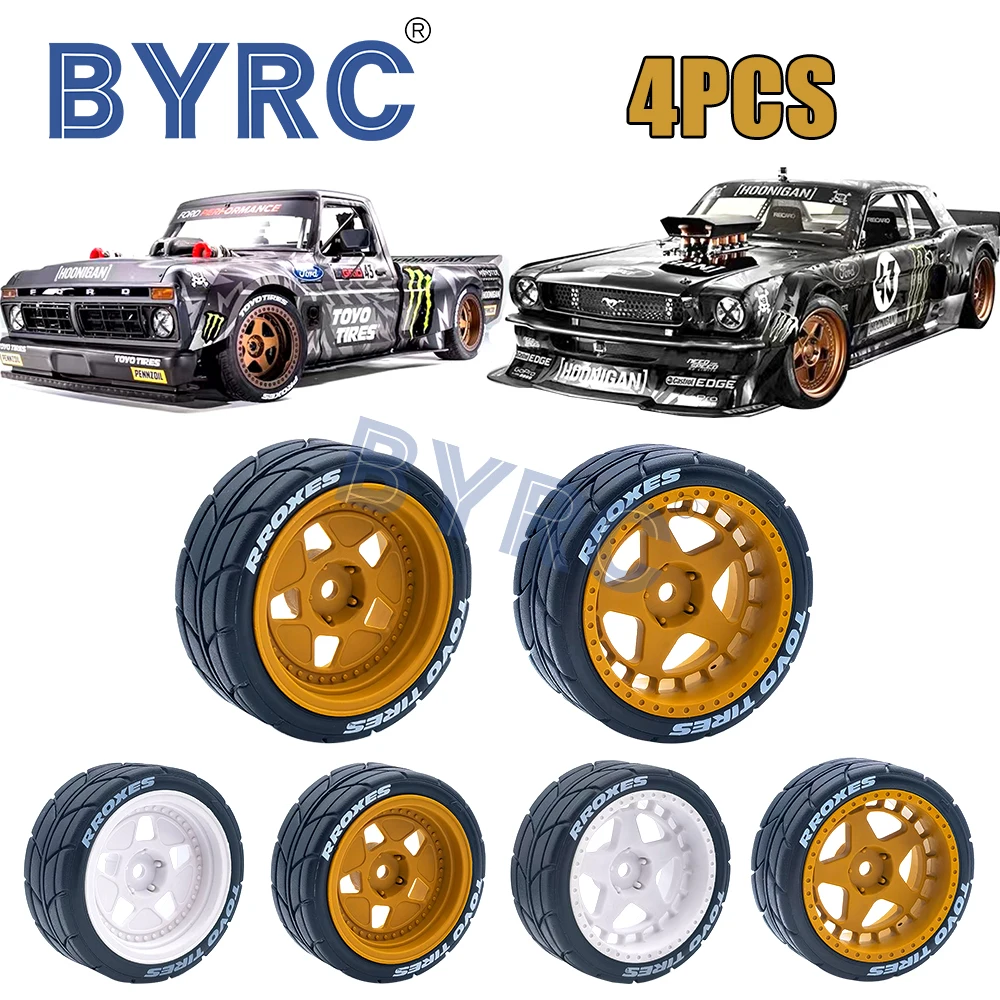 4 шт. резиновые шины для Tamiya TT01 TT01E TT02 TT02B XV01 TA06 PTG-2 1/10 аксессуары радиоуправляемых