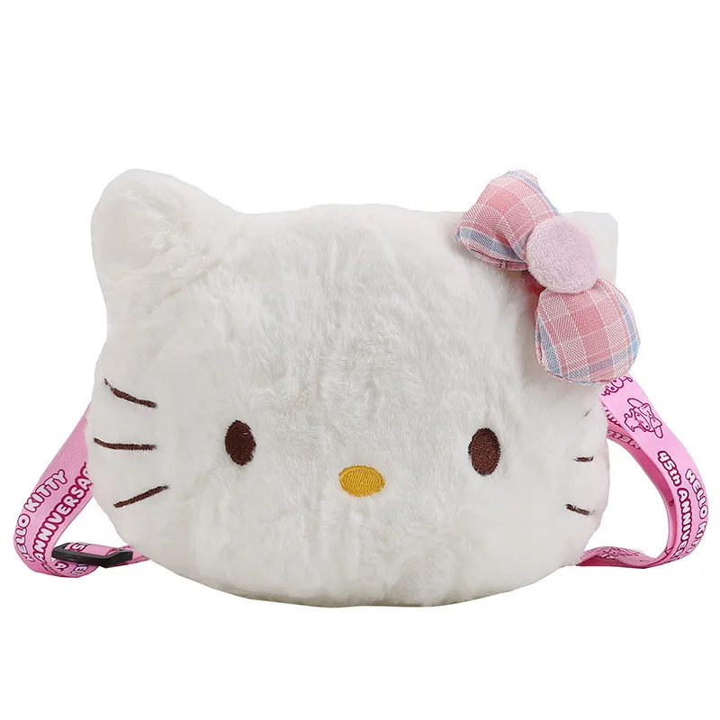 

Sanrio Kawaii Hello Kitty Anime Plush Mini Shoulder Bag Cartoon Backpack Earphone Storage Bag for Girl Kids Cute Bag