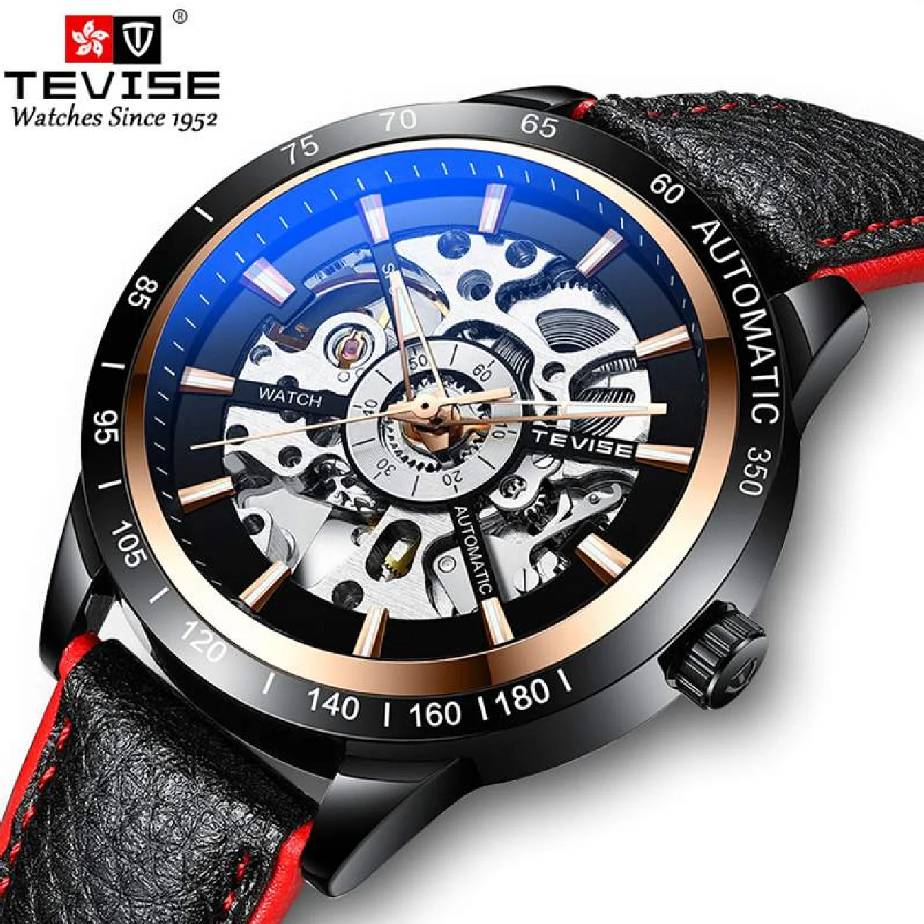 

2020 Hot Sell TEVISE Men Automatic Mechanical Watch Genuine Leather Strap Male Clock Top Luxury Brand Men Sport Wristwatch