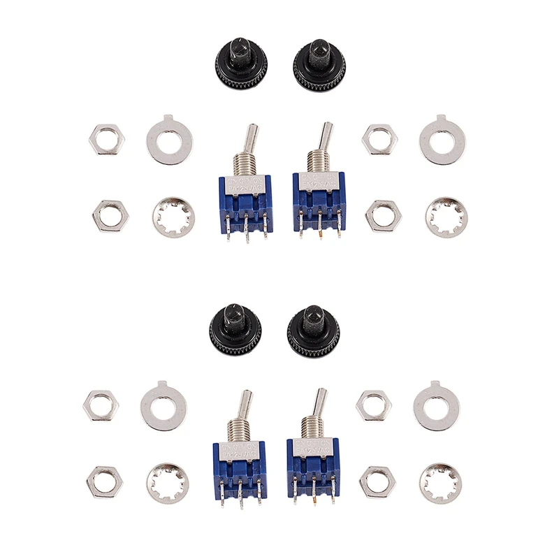 

4Pcs AC 6A 125V DPDT 3 Position ON-OFF-ON Power Control Toggle Switch