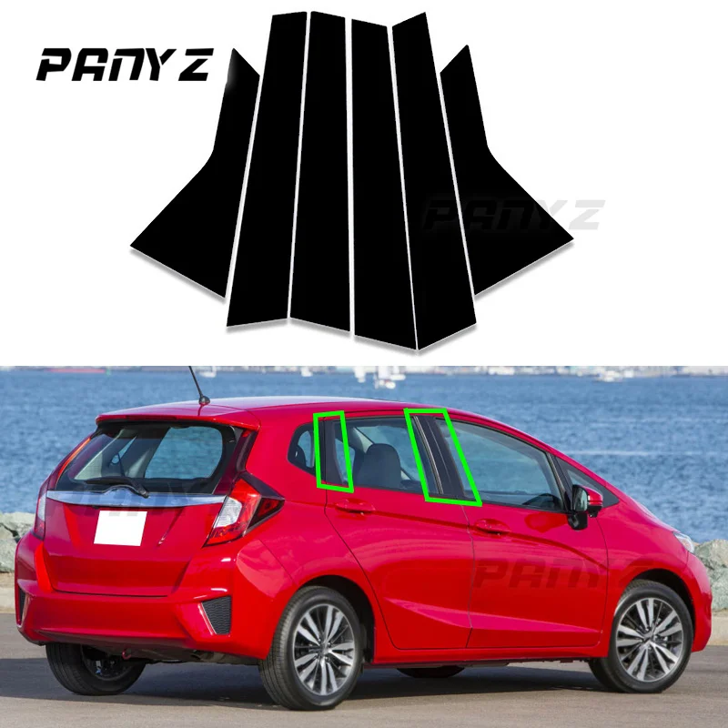 

6 Pcs Car Window Pillar Post Trim Cover BC Column Sticker for Honda FIT JAZZ 2014 2015 2016 2017 2018 2019 2020 Exterior Parts