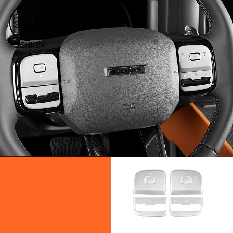 Для HAVAL H9 2024 2025 MKII 2ND алюминиевый сплав красный запуск двигателя стоп фары AC ESS рулевое колесо переключения передач кнопка крышка наклейка