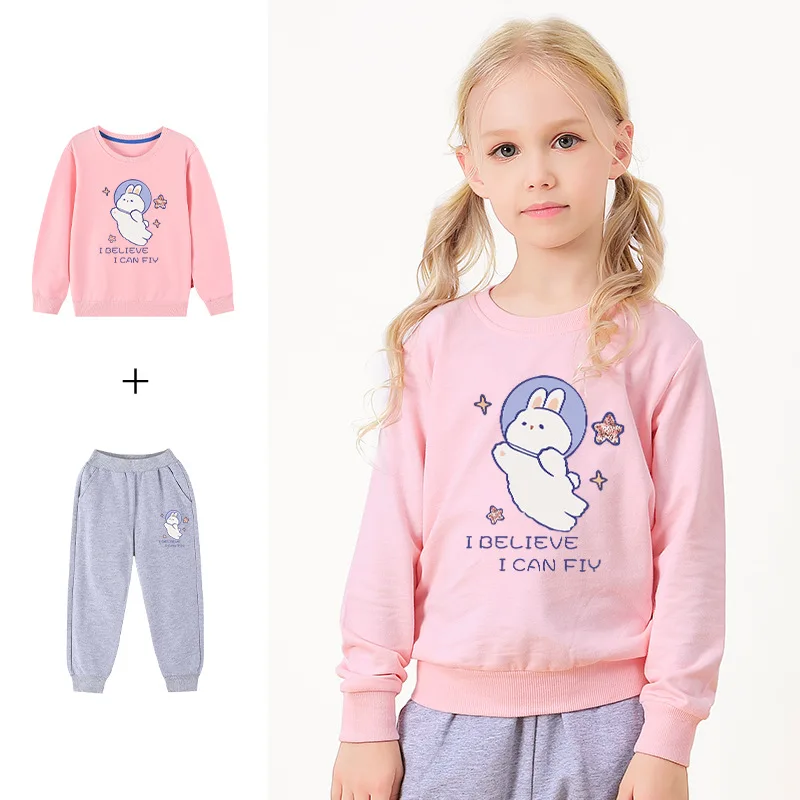 

Fashion Clothes Spring and Autumn New Suit Children Big Children Loose Sweatpants Casual Two Sets of Children's Clothes