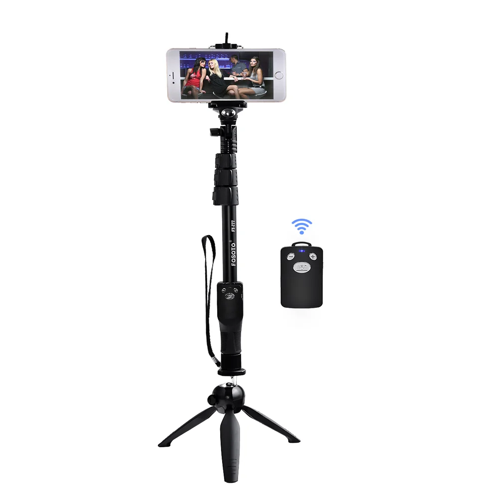 

fosoto FT-777 Selfie Stick Monopod Stand Base fosoto Bluetooth-compatible 50"vs Handheld For Tripod Gopro Dslr Camera Phone