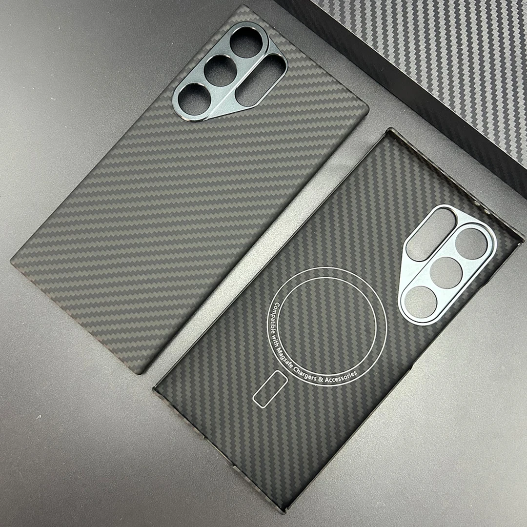 Магнитный арамидный чехол для телефона из углеродного волокна Samsung Galaxy S24 Ultra Plus 5G