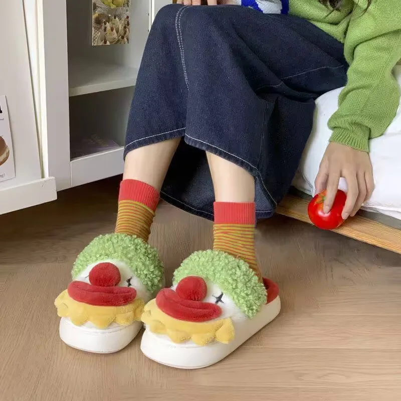2024 зимние хлопковые тапочки женские креативные забавные Нескользящие домашние