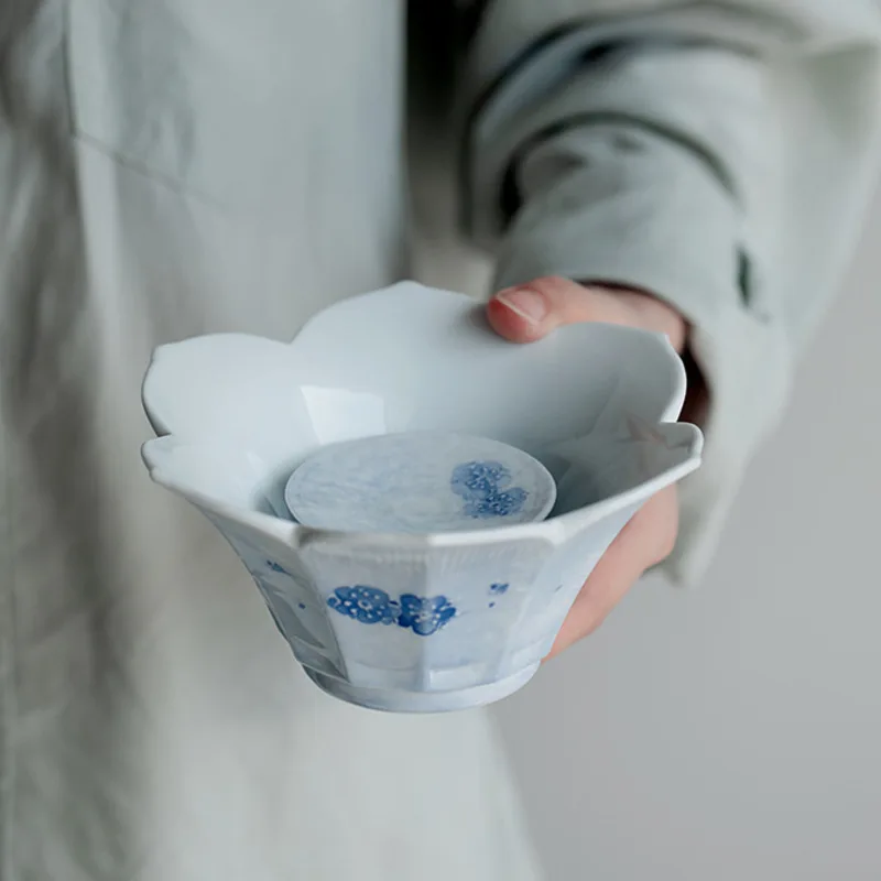 

Китайские чайные сервисы, сине-белый лотос, цветок вишни, подшипник, керамический подшипник, Высокая ножка, закуска, Палетка, дзен чайная цер...