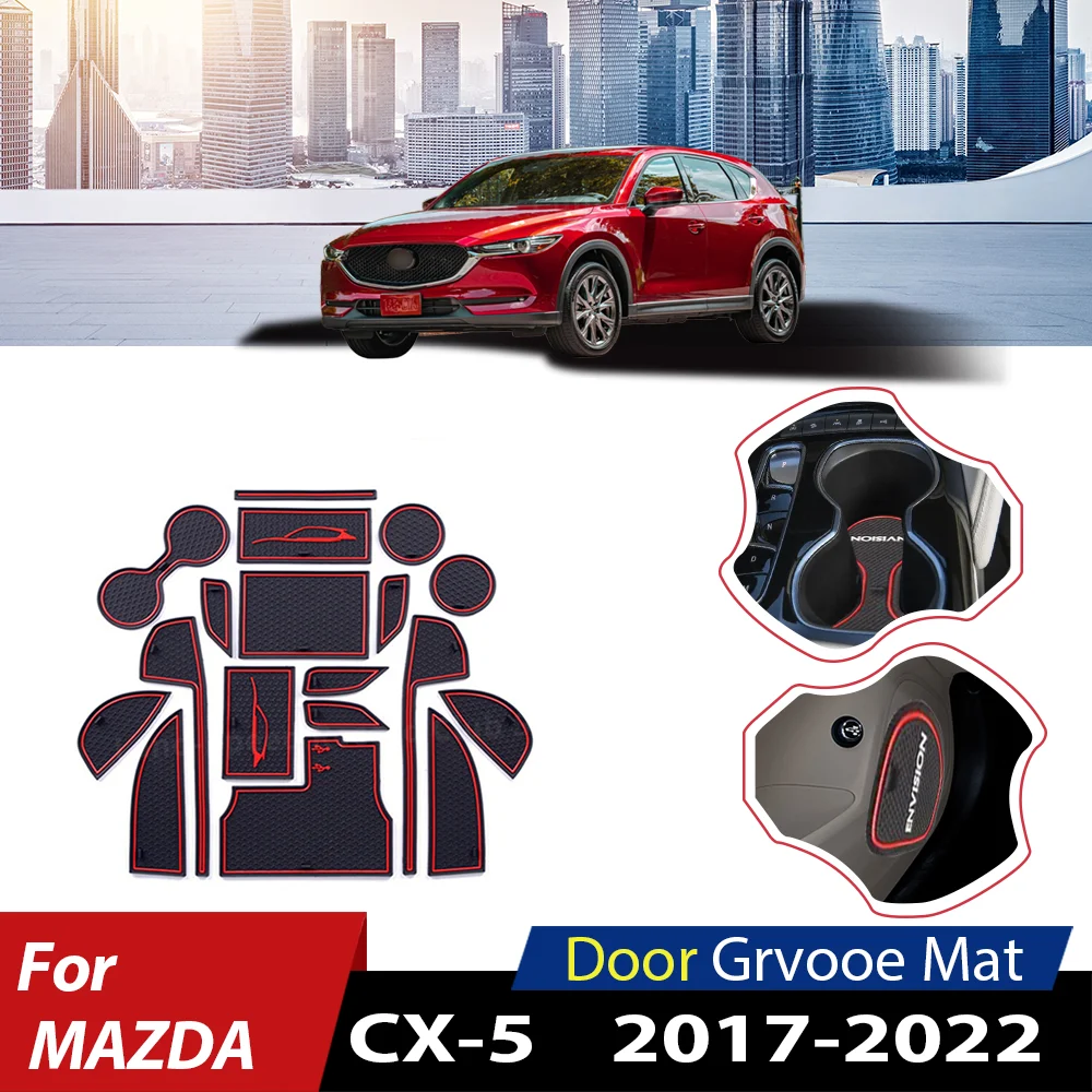 

коврики для автомобиля придверный коврик Аксессуар для Mazda CX-5 CX5 KF 2022 2021-2017, нескользящий коврик для держателя стакана на автомобильные воро...