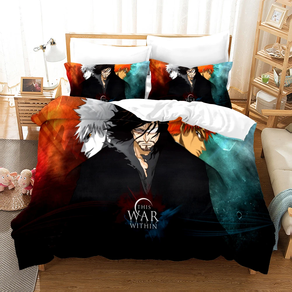 

3D Bleach Bedding Sets Duvet Cover Pillowcases Cartoon Anime Kids Comforter Cover Double King Size Bed Linen Bedclothes Bed Set