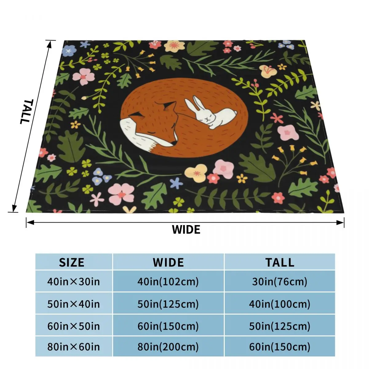 Супермягкое Флисовое одеяло дружба лиса-кролик BgBlack An