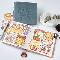mochi cute cartoon hand account lattice girl heart notepad detachable soft leather loose leaf notebook high quality hand book