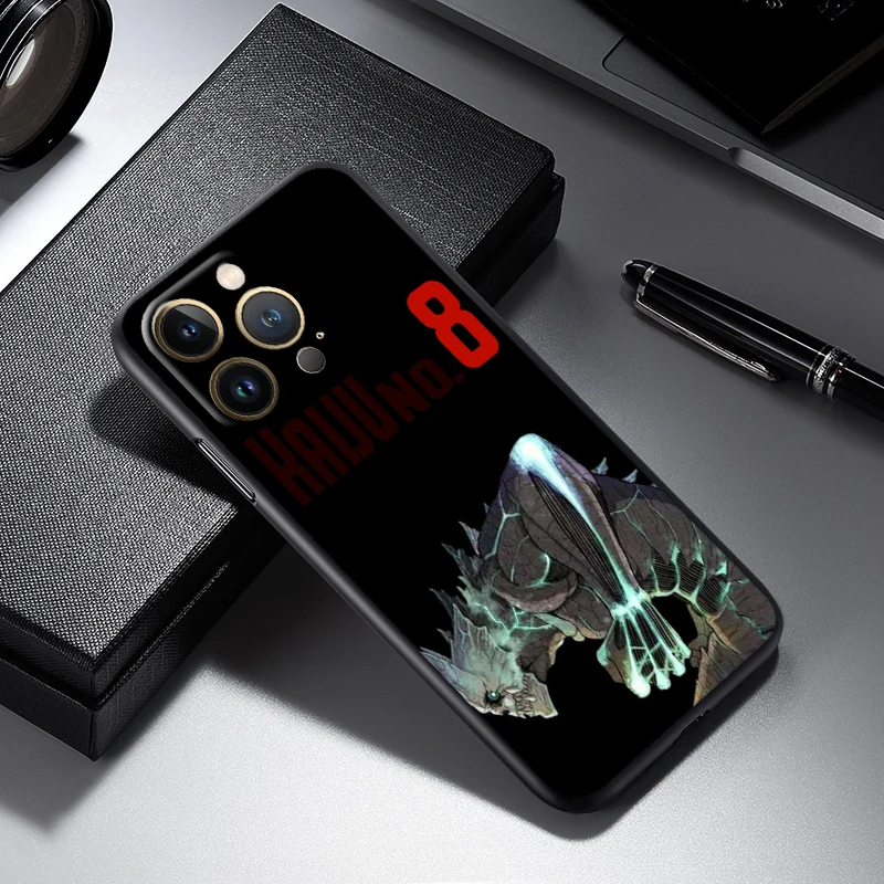 Классный милый черный мягкий чехол для телефона с аниме K-Kaiju No. 8 iPhone 15 14 13 12 11 XS XR X 7