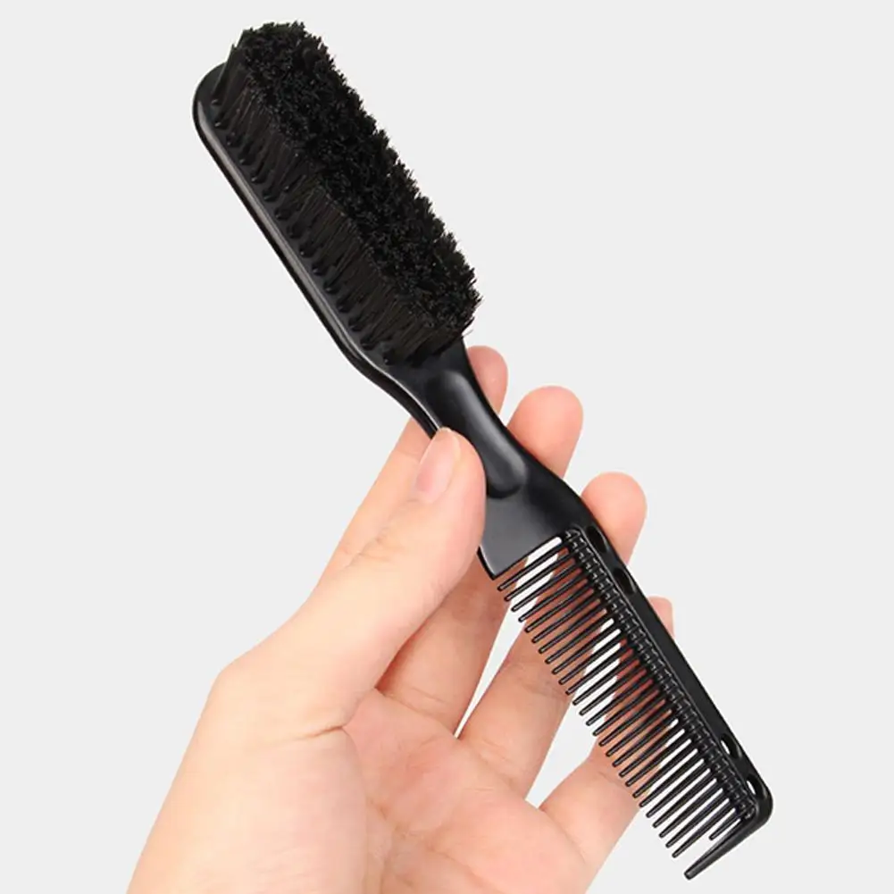 

Двусторонняя щетка, черная маленькая щетка для бороды, профессиональная щетка для бритья бороды, винтажная щетка для чистки и резьбы