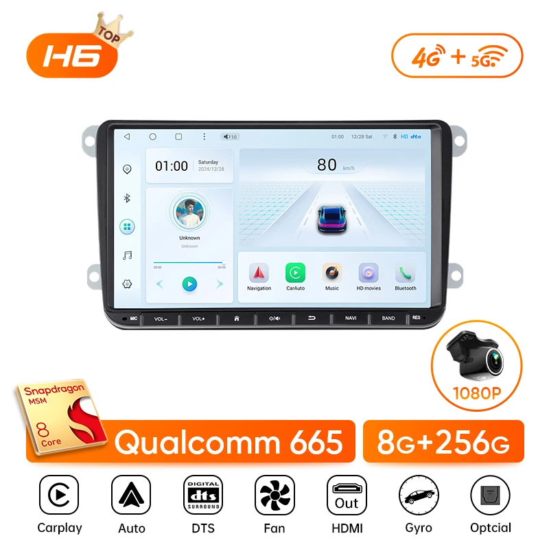 

Автомобильное мультимедийное радио Ainavi для VW Volkswagen Passat B6 B7 Polo Tiguan Golf Jetta Skoda Octavia SEAT CarPlay Android Auto 2Din