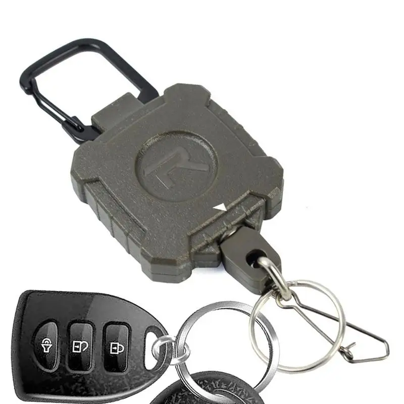 

Retractable Carabiner Keychain Lanyard Multipurpose Key Chain Reel To 80cm Retraction Outddor Keyring Holder For Backpacking