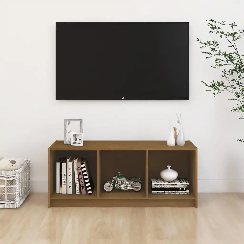 

Honey Brown TV cabinet 104x33x41 cm solid pine wood