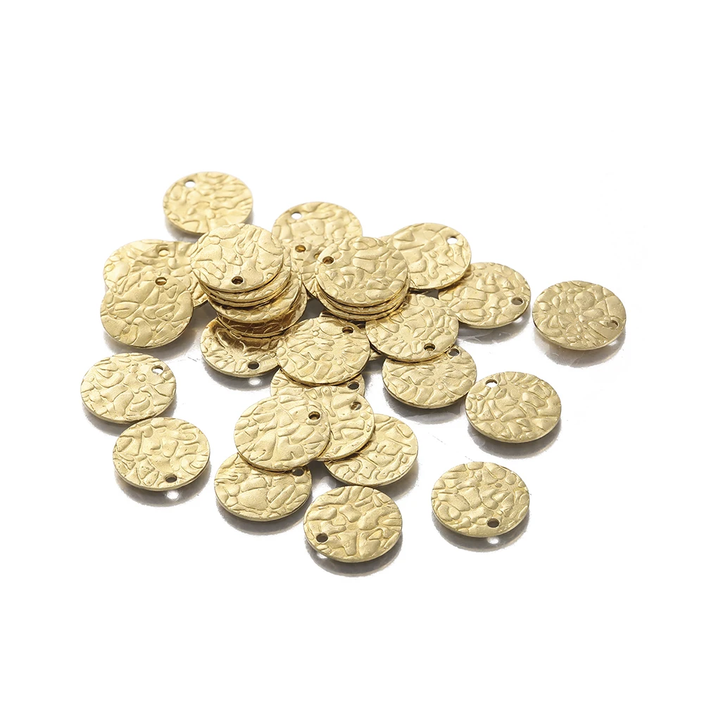 

20PCS Brass Hammered Round Discs Charms 8/10/12mm Metal Stamping Tags Pendant For Diy Earring Bracelet Necklace Jewelry Making