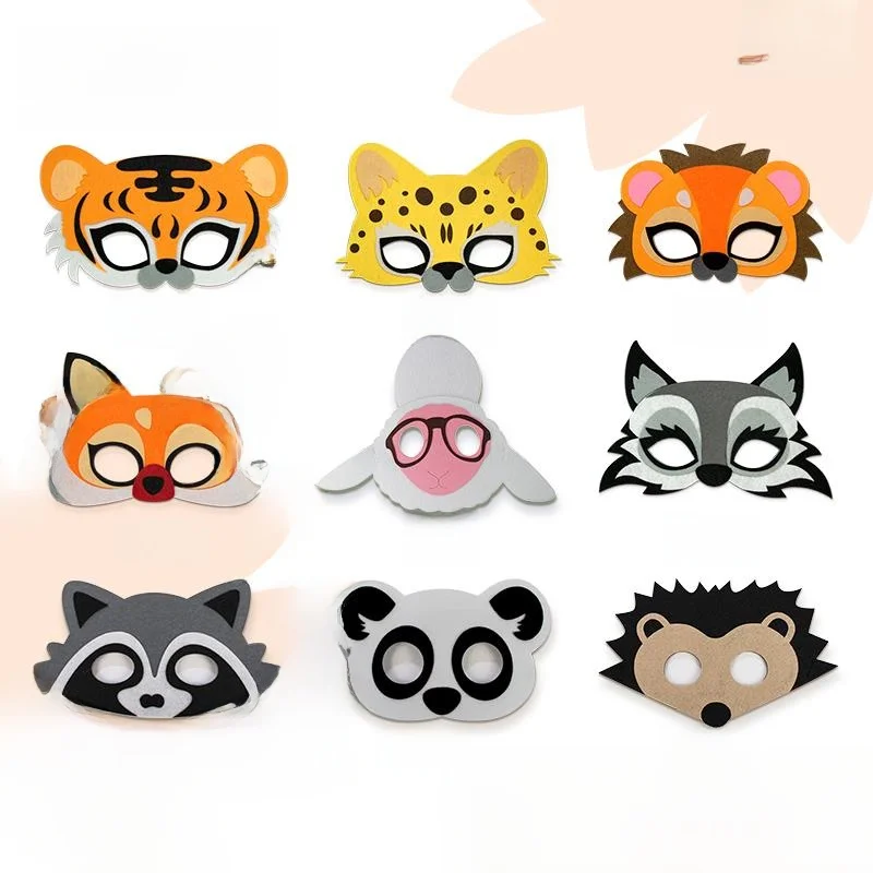 Children's Tiger Cartoon Mask Animal Lion Fox Big Gray Wolf Kindergarten Graduation Garden Stage Props Performance