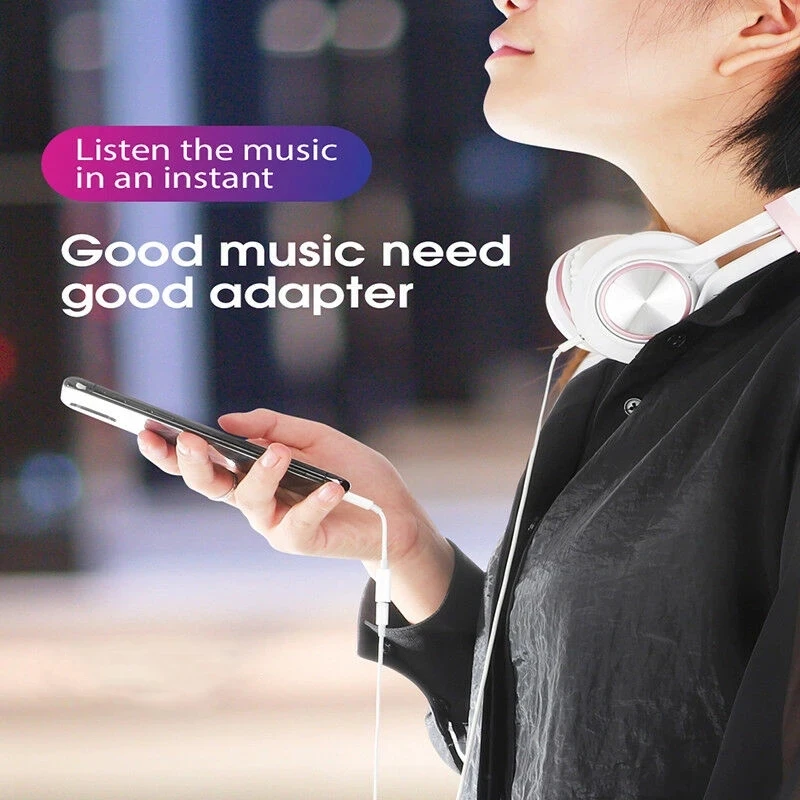 Original Lightning to 3.5mm Adapter Headphones AUX Cable For Apple iPhone 14 13 12 11 Pro Max mini X XS Connector Audio Splitter