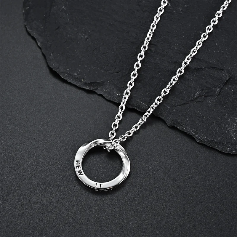 Фото бижутерия ожерелье чокер подвеска искать на aliexpress Властное кольцо Mobius, ожерелье, кольцо, модный креативный индивидуальный дизайн, Круглый мужской кулон, вдохновляющая бижутерия, подарок 2023 №5