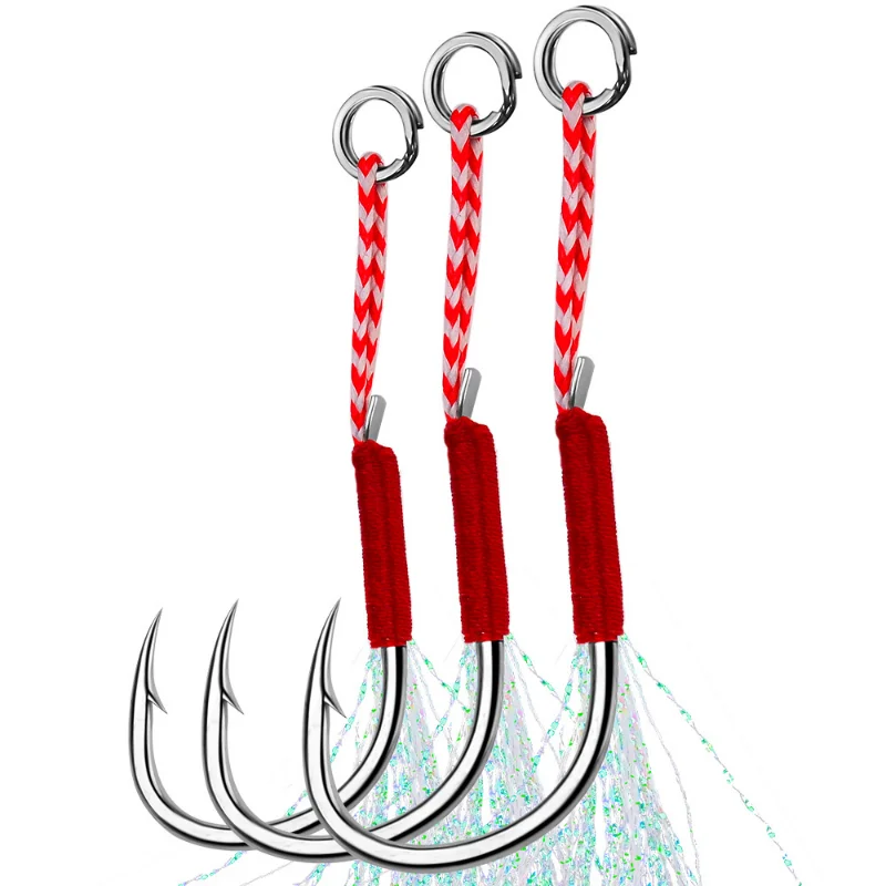 

5PCS New Iron Plate Hook Feather Hook Single Hook Auxiliary Hook and Double Hook Auxiliary Hook Fishing Gear