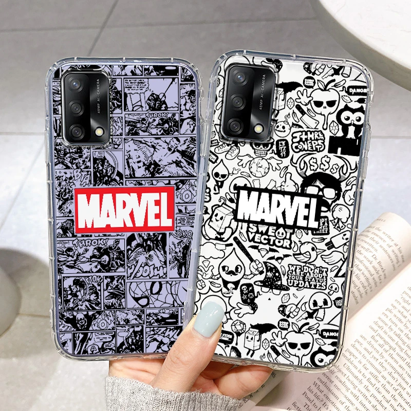 

Avengers Marvel Logo Comics Phone Case For OPPO Reno 9 8 7 6 5 4 2 Z Lite Pro SE 5G Silicone TPU Funda Capa Transparent Cover