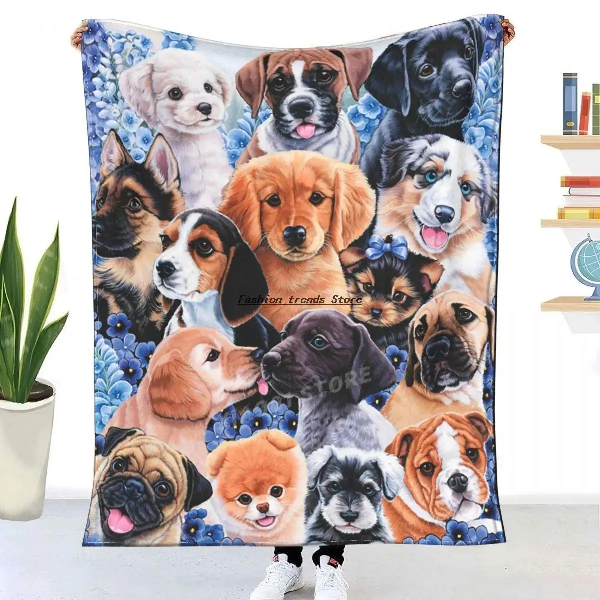 

Puppy Collage Super Soft Plush Fleece Throw Blanket by Jenny Newland